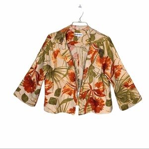 Andre’ Oliver Linen Open Front Blazer